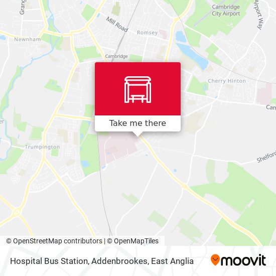 Hospital Bus Station, Addenbrookes map