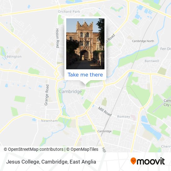 Jesus College, Cambridge map