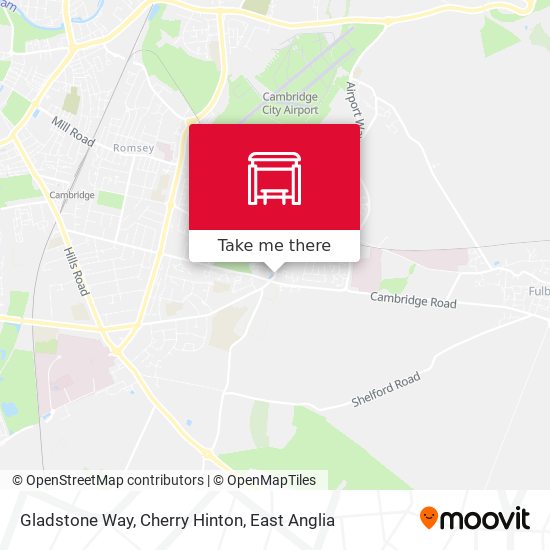 Gladstone Way, Cherry Hinton map