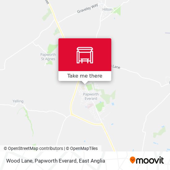 Wood Lane, Papworth Everard map
