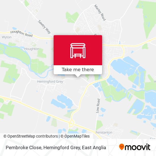 Pembroke Close, Hemingford Grey map