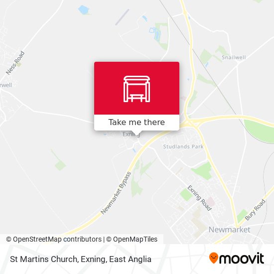 St Martins Church, Exning map