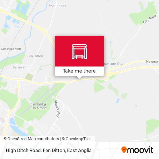 High Ditch Road, Fen Ditton map