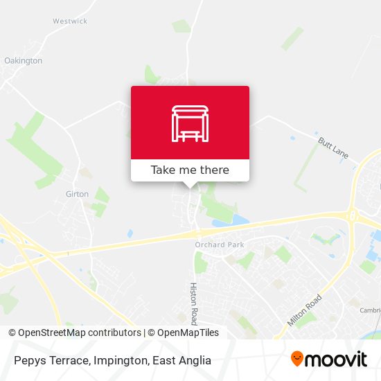 Pepys Terrace, Impington map