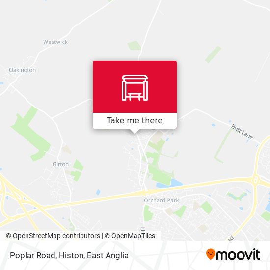 Poplar Road, Histon map
