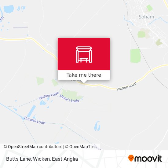 Butts Lane, Wicken map