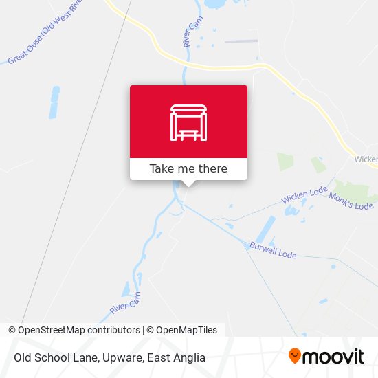 Old School Lane, Upware map