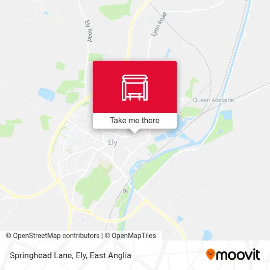Springhead Lane, Ely map