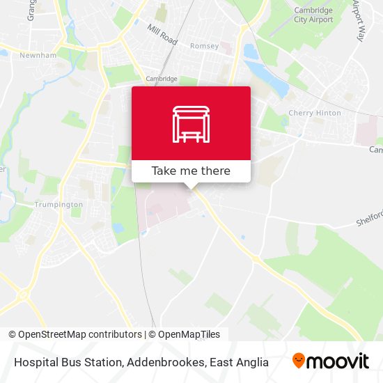 Hospital Bus Station, Addenbrookes map