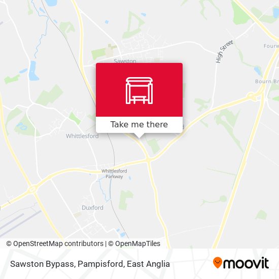 Sawston Bypass, Pampisford map