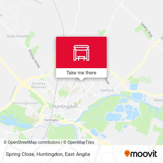 Spring Close, Huntingdon map