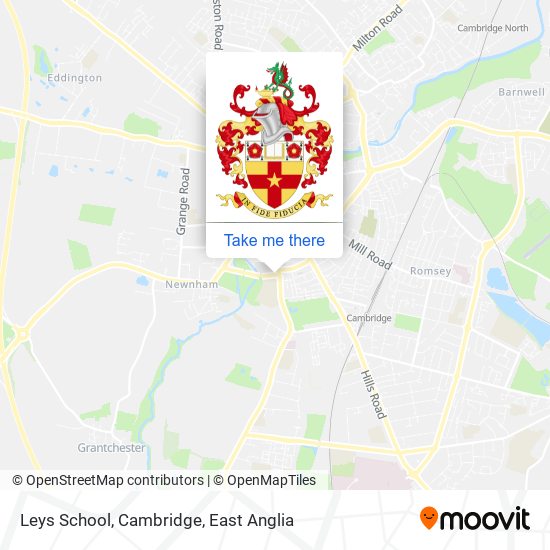 Leys School, Cambridge map