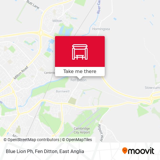 Blue Lion Ph, Fen Ditton map