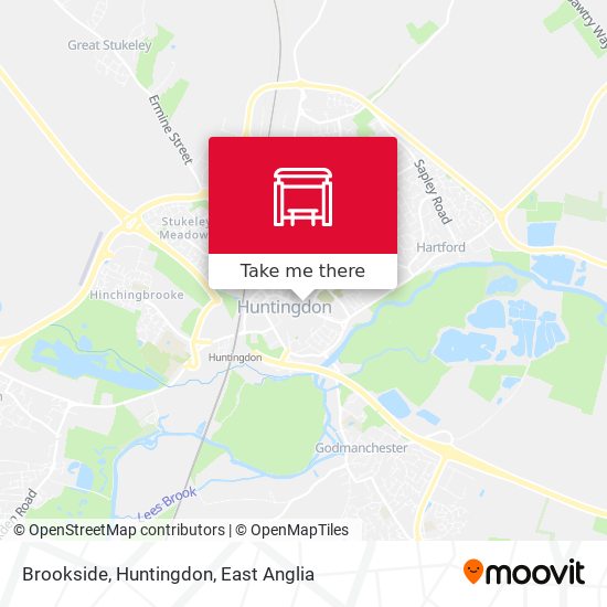 Brookside, Huntingdon map