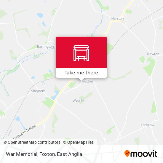 War Memorial, Foxton map