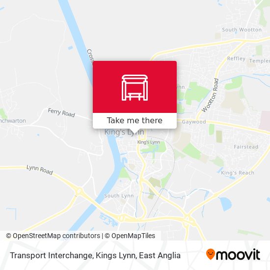 Transport Interchange, Kings Lynn map