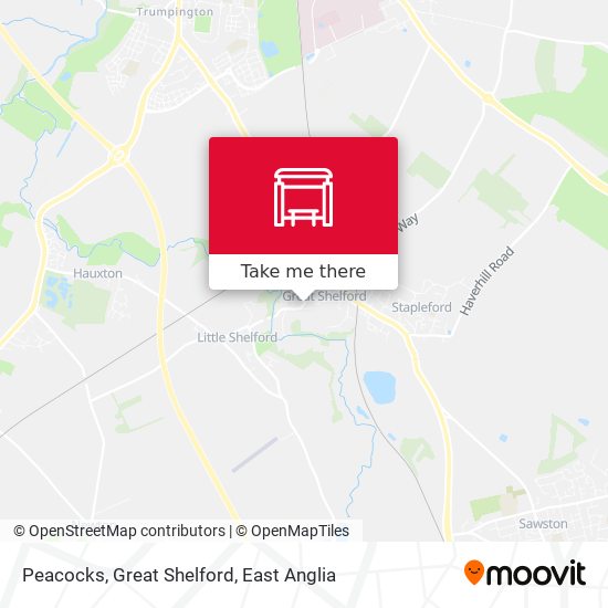 Peacocks, Great Shelford map