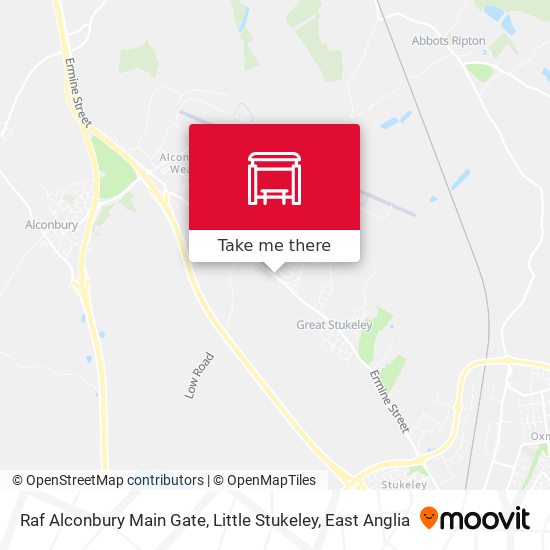 Raf Alconbury Main Gate, Little Stukeley map