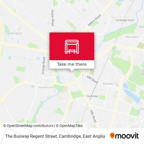 The Busway Regent Street, Cambridge map