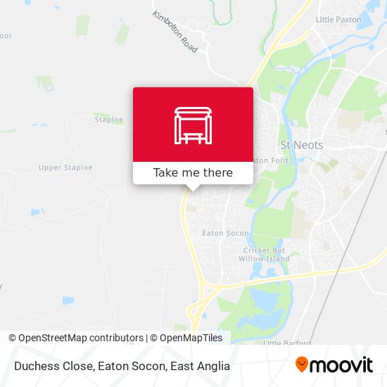 Duchess Close, Eaton Socon map