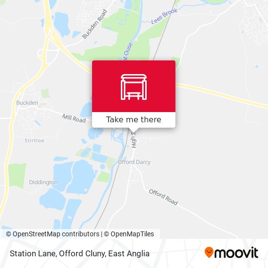 Station Lane, Offord Cluny map