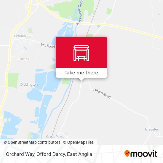 Orchard Way, Offord Darcy map