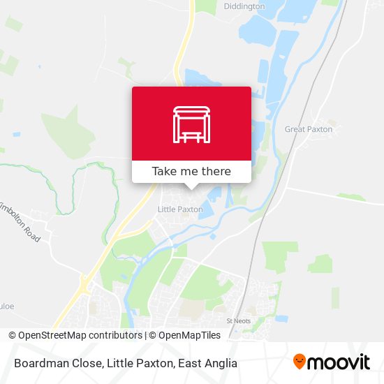 Boardman Close, Little Paxton map