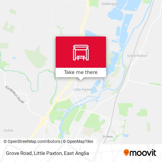 Grove Road, Little Paxton map