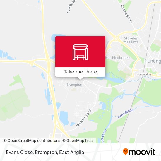 Evans Close, Brampton map