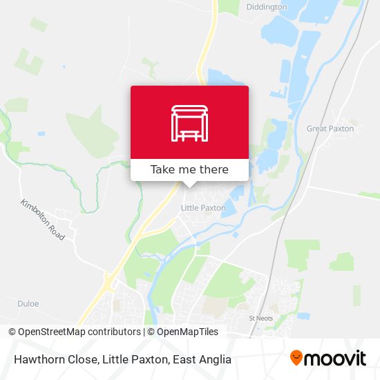 Hawthorn Close, Little Paxton map