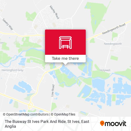 The Busway St Ives Park And Ride, St Ives map