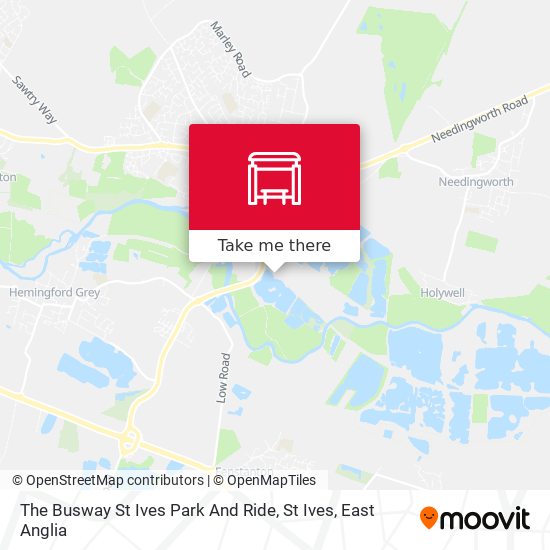 The Busway St Ives Park And Ride, St Ives map