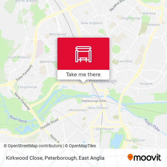 Kirkwood Close, Peterborough map