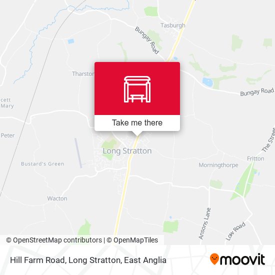 Hill Farm Road, Long Stratton map