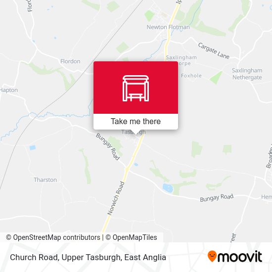 Church Road, Upper Tasburgh map