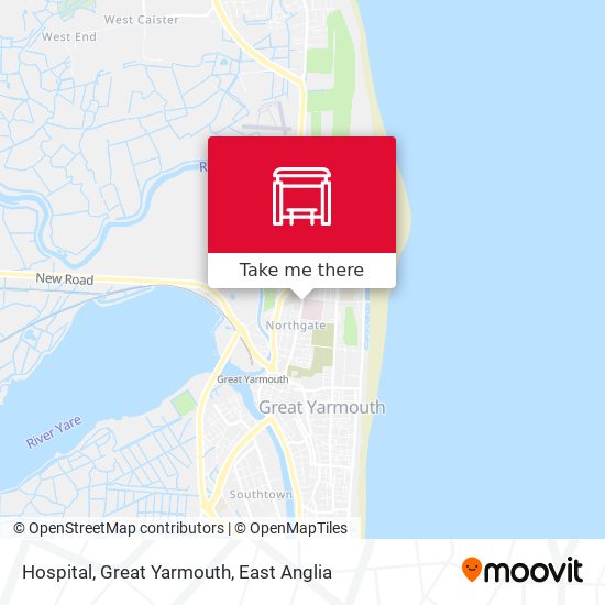 Hospital, Great Yarmouth map