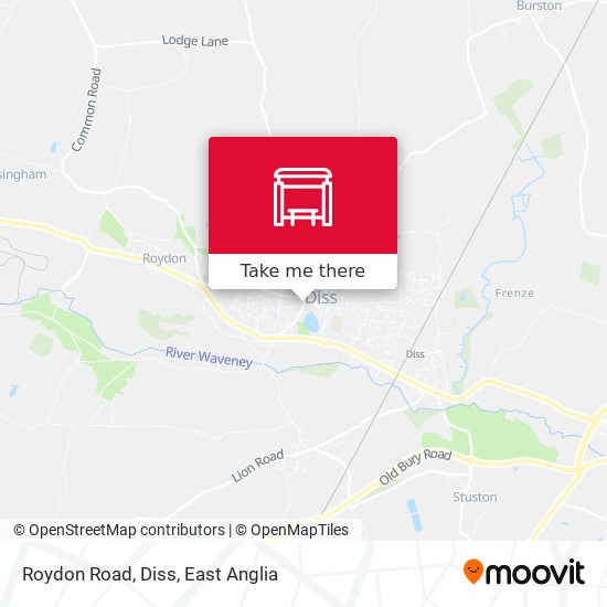 Roydon Road, Diss map