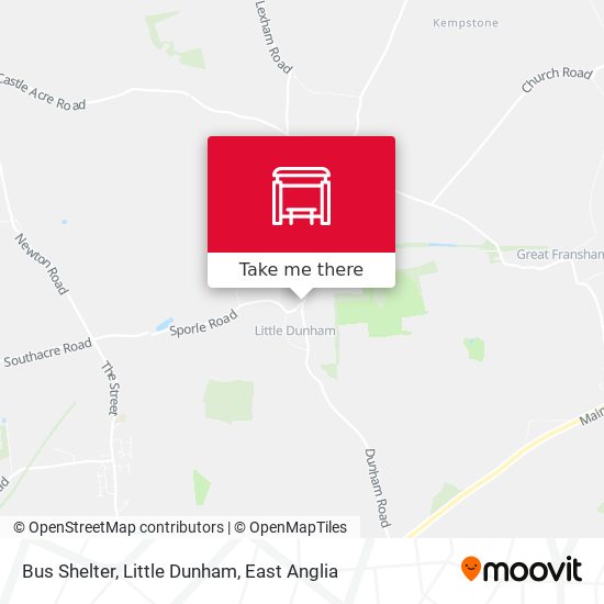 Bus Shelter, Little Dunham map