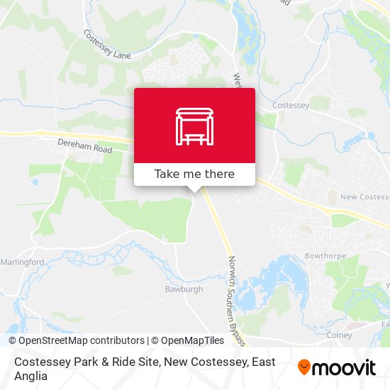 Costessey Park & Ride Site, New Costessey map