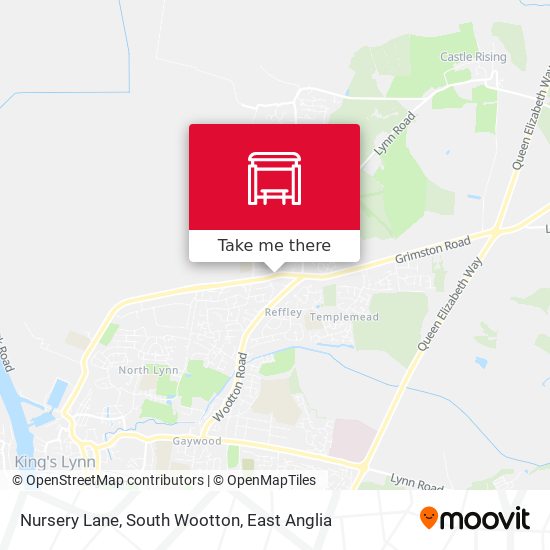 Nursery Lane, South Wootton map