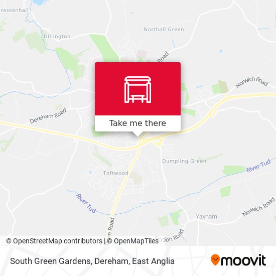 South Green Gardens, Dereham map