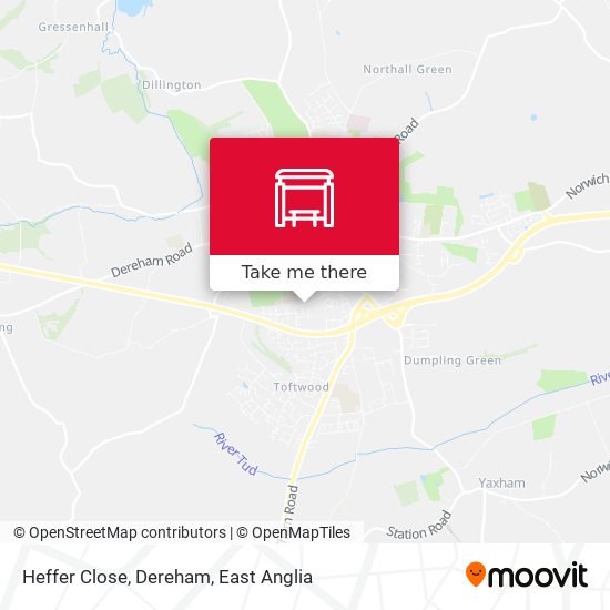 Heffer Close, Dereham map
