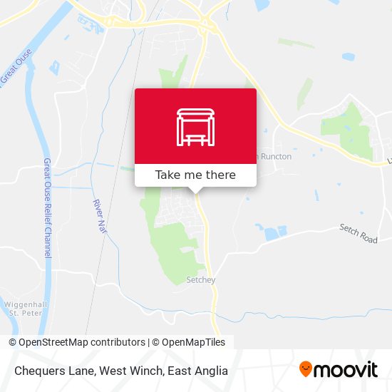 Chequers Lane, West Winch map
