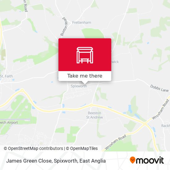 James Green Close, Spixworth map