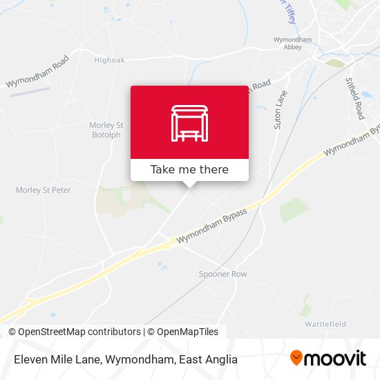 Eleven Mile Lane, Wymondham map