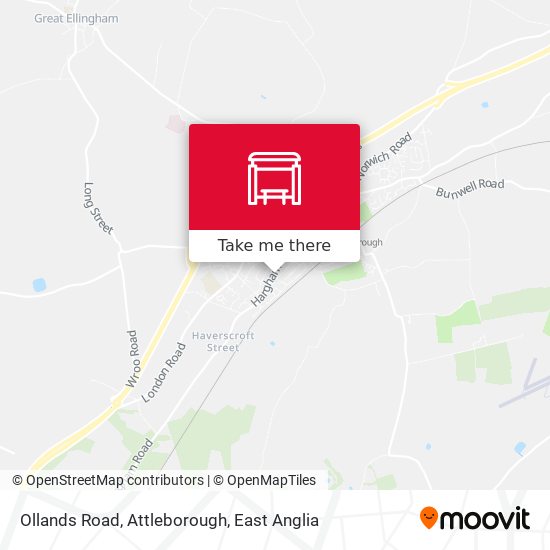 Ollands Road, Attleborough map