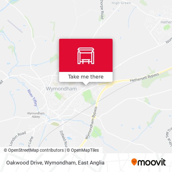 Oakwood Drive, Wymondham map