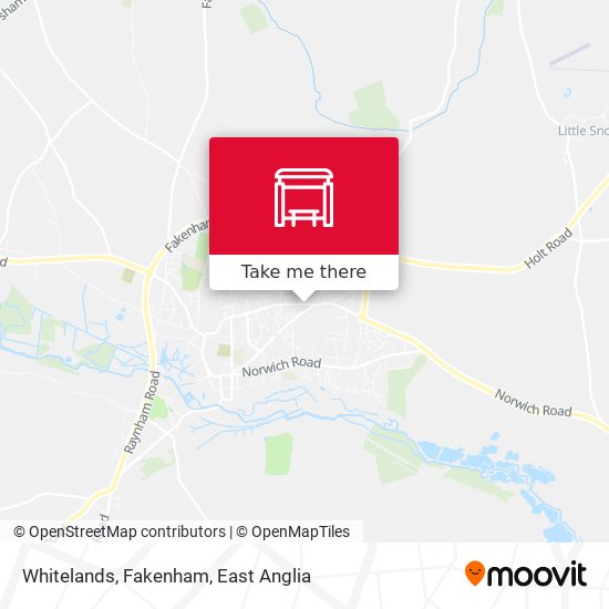 Whitelands, Fakenham map