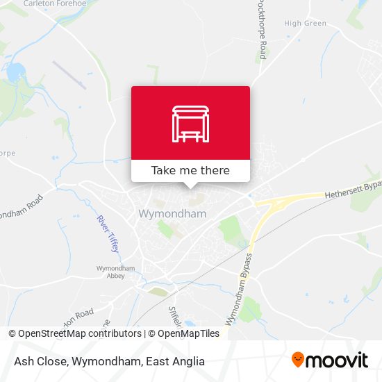 Ash Close, Wymondham map