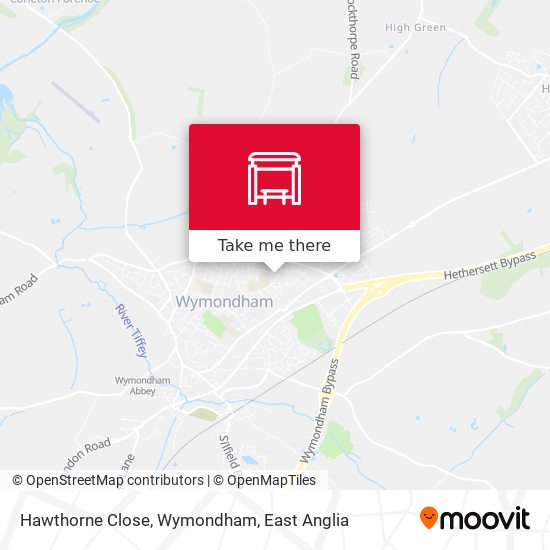 Hawthorne Close, Wymondham map